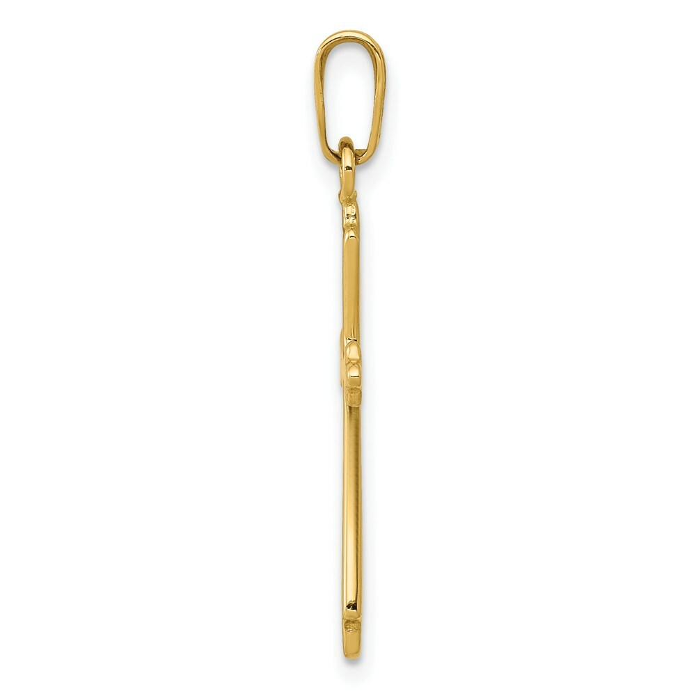 14K Yellow Gold Polished Cross Pendant 28mm length