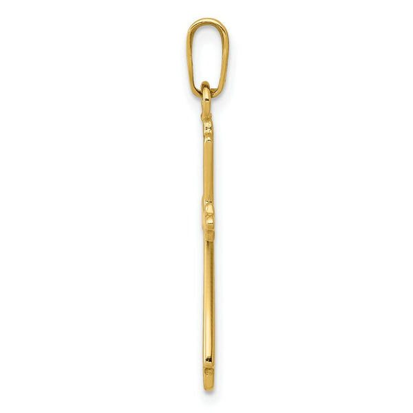 14K Yellow Gold Polished Cross Pendant 28mm length