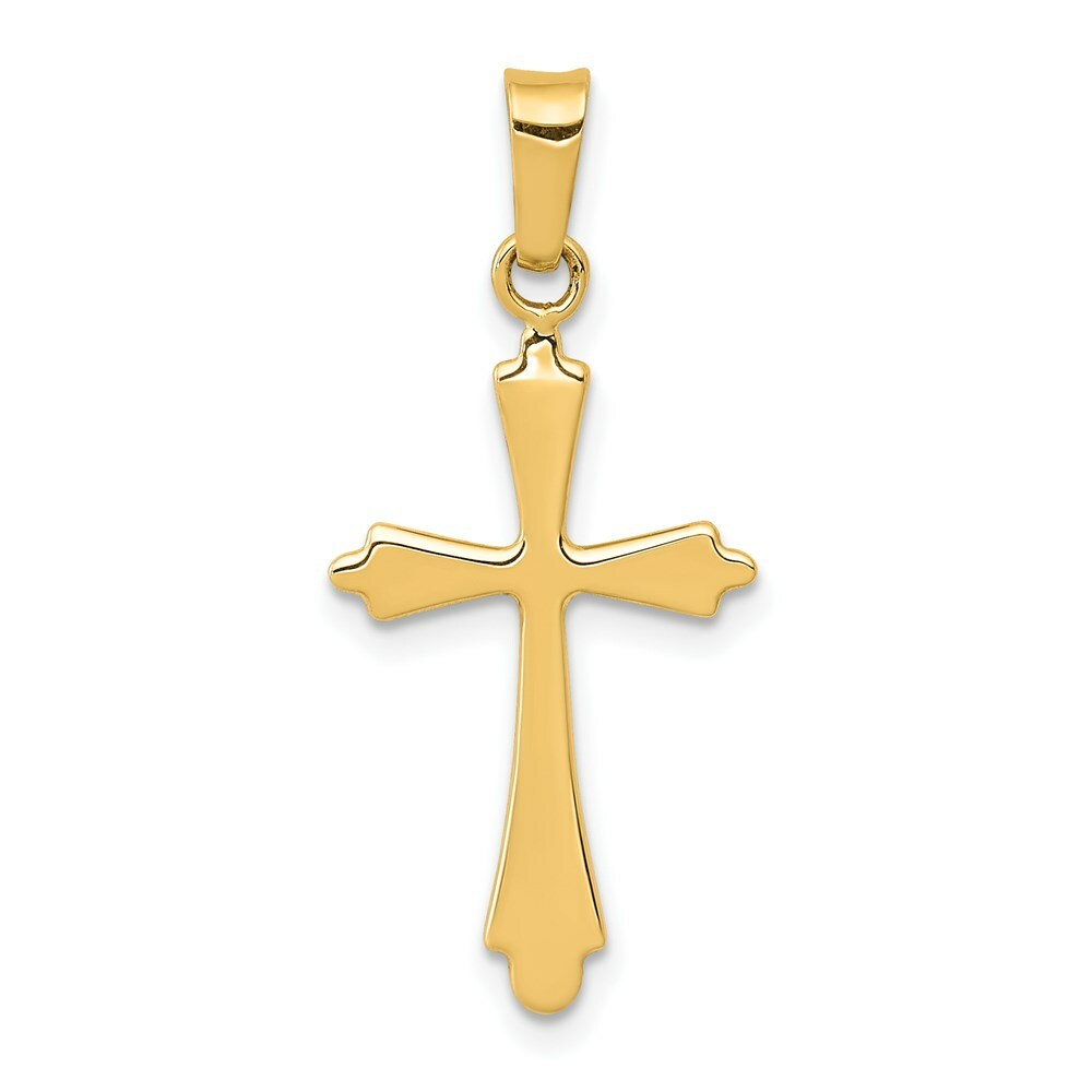14K Yellow Gold Polished Cross Pendant 28mm length