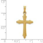 Load image into Gallery viewer, 14K Yellow Gold Textured and Polished Passion Cross Pendant
