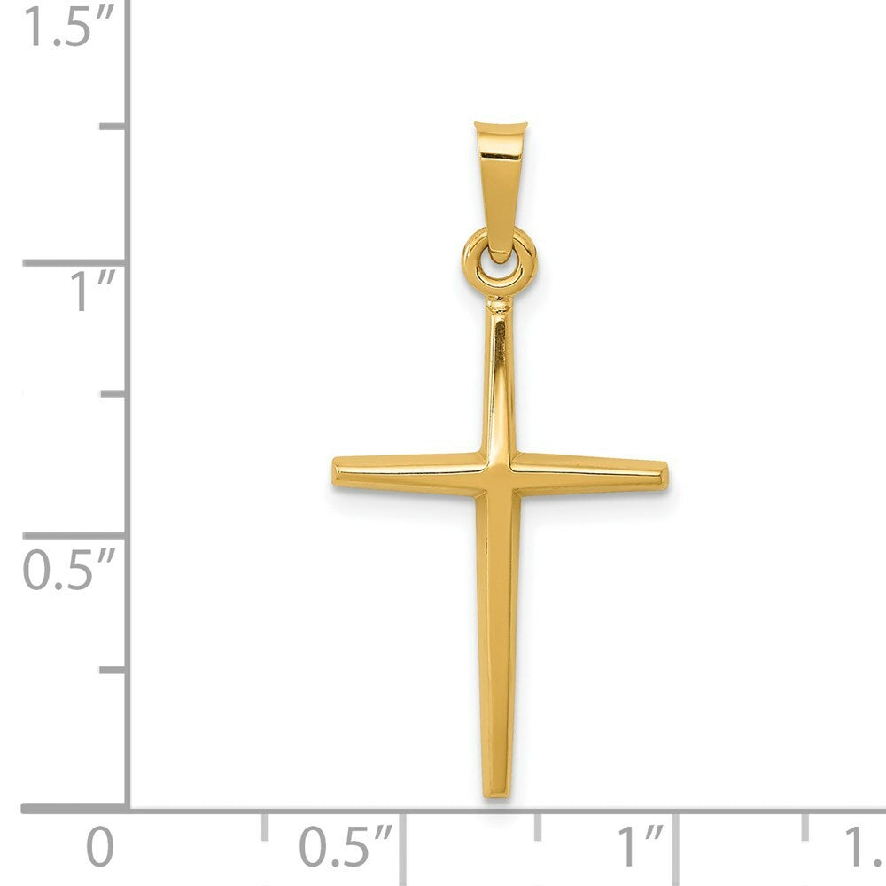 14K Yellow Gold Polished Latin Cross Pendant mm length