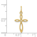 Load image into Gallery viewer, 14K Yellow Gold Polished Small Ribbon Cross Pendant
