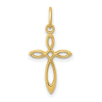Load image into Gallery viewer, 14K Yellow Gold Polished Small Ribbon Cross Pendant
