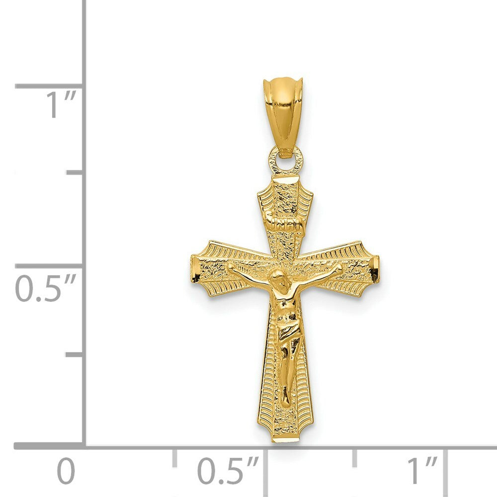 14K Yellow Gold Polished Small Passion Crucifix Pendant