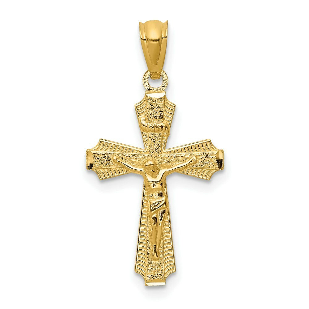 14K Yellow Gold Polished Small Passion Crucifix Pendant