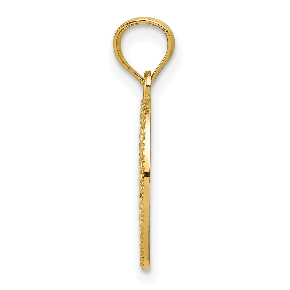 14K Yellow Gold Polished Small Cross Medal Pendant