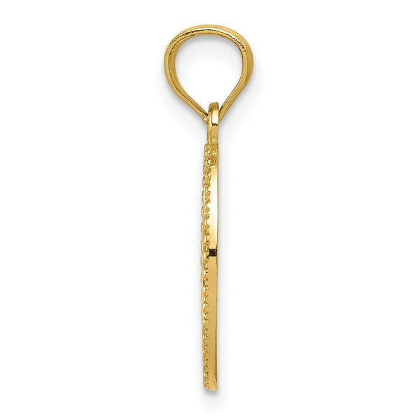 14K Yellow Gold Polished Small Cross Medal Pendant