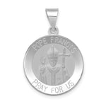 Load image into Gallery viewer, 14K White Gold Satin and Polished Hollow Pope Francis Medal
