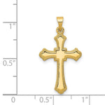 Load image into Gallery viewer, 14K Yellow Gold Budded Cross Pendant 28mm length

