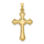 Load image into Gallery viewer, 14K Yellow Gold Budded Cross Pendant 28mm length
