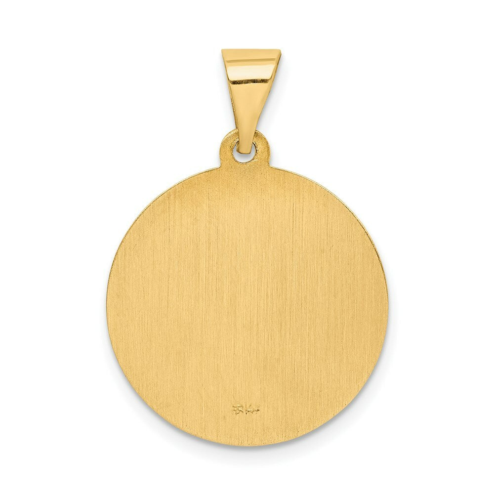 14K Yellow Gold Hollow Polished/Satin Round Spanish Perpetuo Socorro Medal