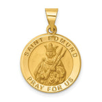 Load image into Gallery viewer, 14K Yellow Gold Hollow Polished/Satin Round St. Edmund Medal
