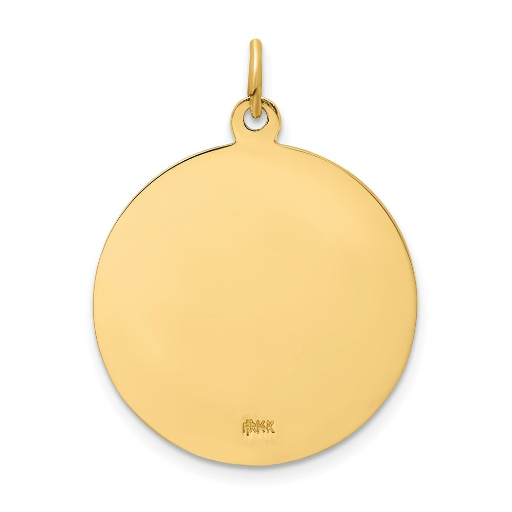 14K Yellow Gold Solid Polished/Satin Round St. Florian Medal