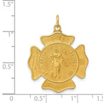 Load image into Gallery viewer, 14K Yellow Gold Solid Polished/Satin Large St. Florian Fire Dept. Badge Medal
