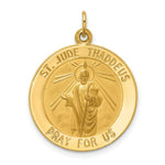 Load image into Gallery viewer, 14K Yellow Gold Solid Polished/Satin Medium Round St. Jude Thaddeus Medal

