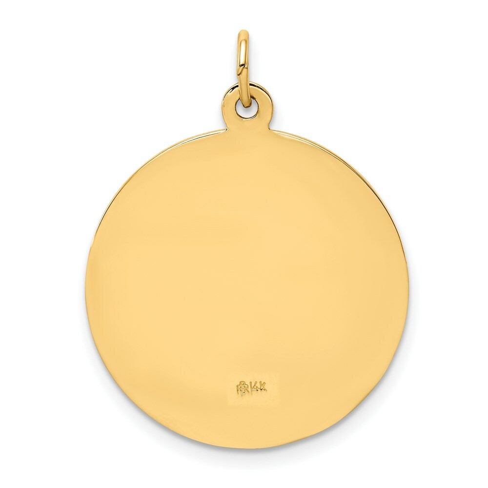 14K Yellow Gold Solid Polished/Satin Medium Round St. Jude Thaddeus Medal