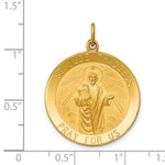 Load image into Gallery viewer, 14K Yellow Gold Solid Polished/Satin Large Round St. Jude Thaddeus Medal

