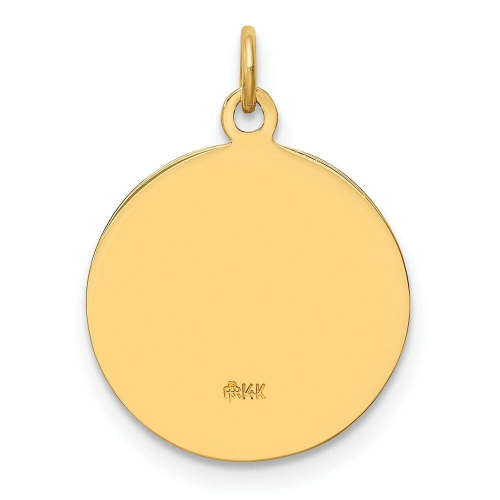 14K Yellow Gold Solid Polished/Satin Small Round St. Michael Medal