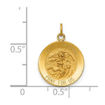 Load image into Gallery viewer, 14K Yellow Gold Solid Polished/Satin Small Round St. Michael Medal
