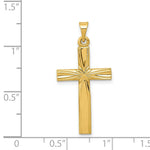 Load image into Gallery viewer, 14K Yellow Gold Polished Latin Cross Pendant 30mm length

