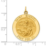 Load image into Gallery viewer, 14K Yellow Gold Solid Polished/Satin Large Round St. Michael Medal
