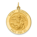 Load image into Gallery viewer, 14K Yellow Gold Solid Polished/Satin Large Round St. Michael Medal

