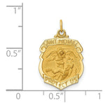 Load image into Gallery viewer, 14K Yellow Gold Solid Polished/Satin Small St. Michael Badge Medal
