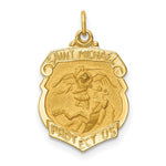 Load image into Gallery viewer, 14K Yellow Gold Solid Polished/Satin Small St. Michael Badge Medal
