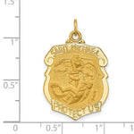 Load image into Gallery viewer, 14K Yellow Gold Solid Polished/Satin Large St. Michael Badge Medal
