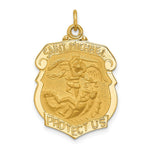Load image into Gallery viewer, 14K Yellow Gold Solid Polished/Satin Large St. Michael Badge Medal
