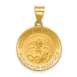 Load image into Gallery viewer, 14K Yellow Gold Hollow Polished/Satin Round Spanish San Miguel Medal
