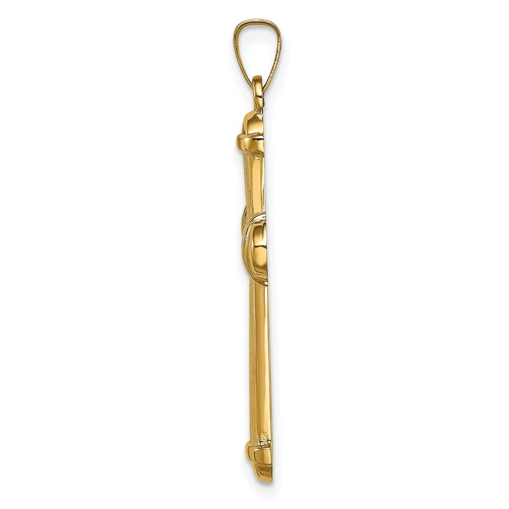 14K Yellow Gold Hollow Polished Cross