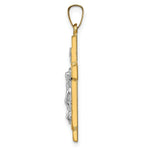 Load image into Gallery viewer, 14K Two-Tone Gold Hollow Polished Textured Latin Crucifix
