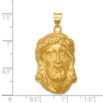 Load image into Gallery viewer, 14K Yellow Gold Hollow Polished/Satin Large Jesus Medal
