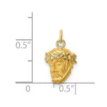 Load image into Gallery viewer, 14K Yellow Gold Hollow Polished/Satin Small Jesus Medal
