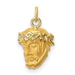 Load image into Gallery viewer, 14K Yellow Gold Hollow Polished/Satin Small Jesus Medal
