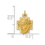 Load image into Gallery viewer, 14K Yellow Gold Hollow Polished/Satin Small Jesus Cross Medal
