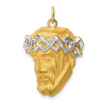 Load image into Gallery viewer, 14K Yellow Gold Hollow Polished/Satin Rhodium-plated Large Jesus Medal
