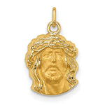 Load image into Gallery viewer, 14K Yellow Gold Hollow Polished/Satin Small Jesus Medal
