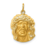 Load image into Gallery viewer, 14K Yellow Gold Hollow Polished/Satin Medium Jesus Medal
