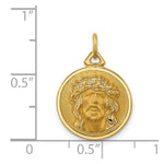 Load image into Gallery viewer, 14K Yellow Gold Hollow Polished/Satin Small Round Jesus Medal
