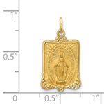 Load image into Gallery viewer, 14K Yellow Gold Solid Polished/Satin Medium Rectangle Framed Miraculous Medal
