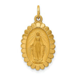 Load image into Gallery viewer, 14K Yellow Gold Solid Polished/Satin Medium Oval Scalloped Miraculous Medal
