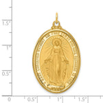 Load image into Gallery viewer, 14K Yellow Gold Solid Polished/Satin Extra Large Oval Miraculous Medal
