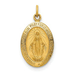 Load image into Gallery viewer, 14K Yellow Gold Solid Polished/Satin Small Oval Miraculous Medal
