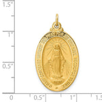 Load image into Gallery viewer, 14K Yellow Gold Solid Polished/Satin Medium Oval Miraculous Medal
