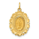 Load image into Gallery viewer, 14K Yellow Gold Solid Polished/Satin Small Fancy Oval Miraculous Medal
