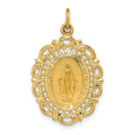Load image into Gallery viewer, 14K Yellow Gold Solid Polished/Satin Medium Fancy Pierced Oval Miraculous Medal
