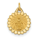 Load image into Gallery viewer, 14K Yellow Gold Solid Polished/Satin Tiny Round Scalloped Miraculous Medal
