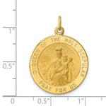 Load image into Gallery viewer, 14K Yellow Gold Solid Polished/Satin Large Queen of Holy Scapular Reversible Medal
